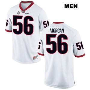 Men's Georgia Bulldogs NCAA #56 Oren Morgan Nike Stitched White Authentic College Football Jersey YQK5854FS
